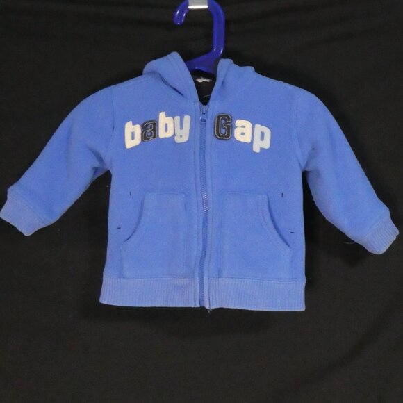 GAP | 18- 24 months | Blue Fleece Zip-Up Hoodie | Navy Furry Fleece Lining - Picture 2 of 15